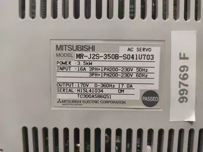 Mitsubishi MR-J2S-350B-S041U703 AC Servo Drive
