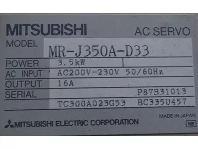 Mitsubishi MR-J350A-D33 AC Servo