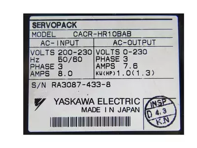 Yaskawa CACR-HR10BAB Servo Drive