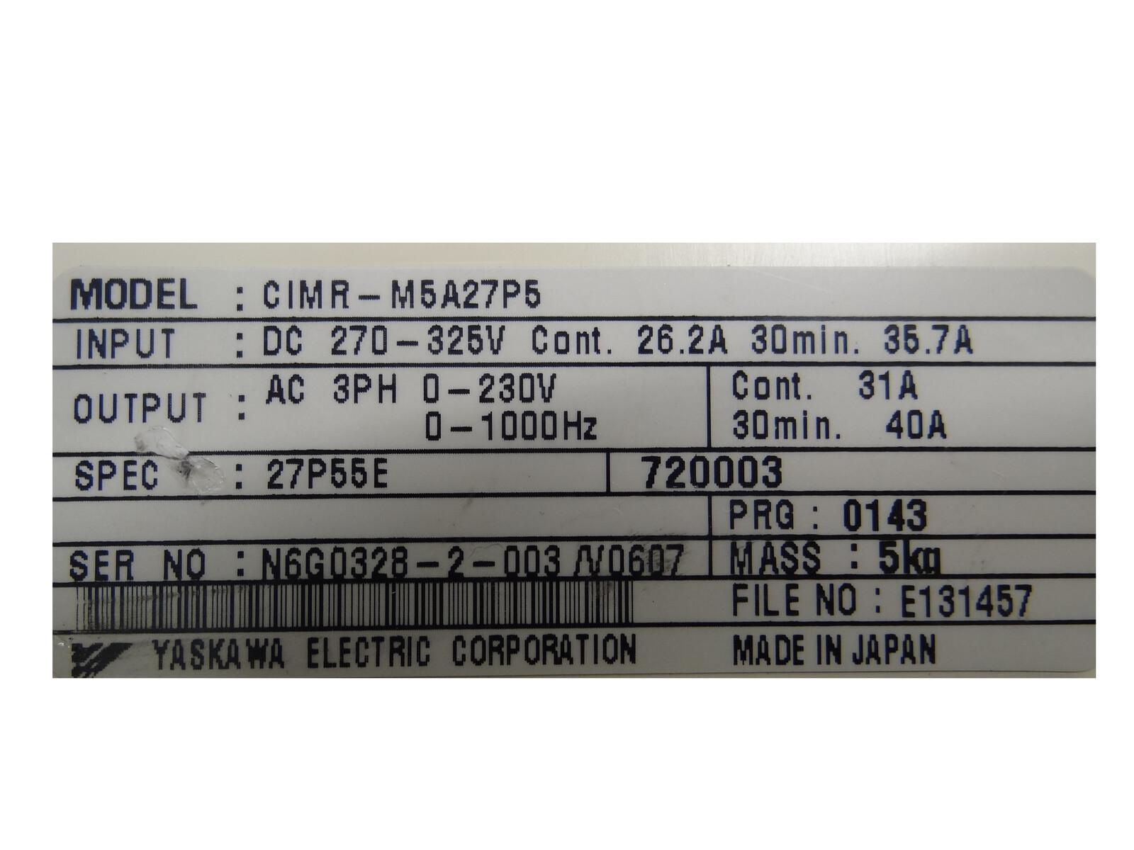 Yaskawa CIMR-M5A27P5 Spec. 27P50A AC Drive (Repair/Reparatur) | eBay