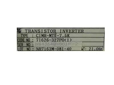 Yaskawa CIMR-MTIII-7.5K or CIMR-MT3-7.5K Varispeed 626MTIII 