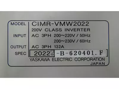 Yaskawa CIMR-VMW20222 Spec. 20222 Varispeed 626 VM3