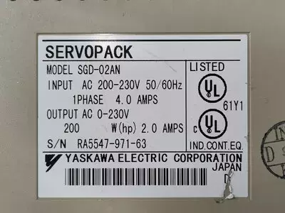 Yaskawa SGD-02AN Servopack