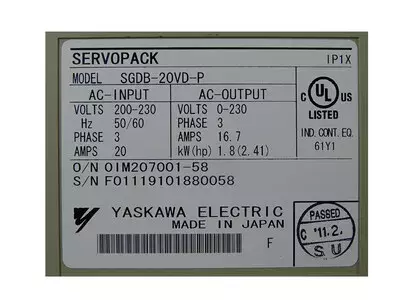 Yaskawa SGDB-20VD-P Servopack