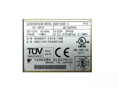 Yaskawa SGDH-08AE-S Ver. 0F214-0 Servopack