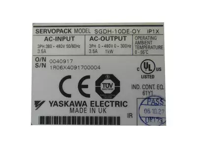 Yaskawa SGDH-10DE-OY Servopack