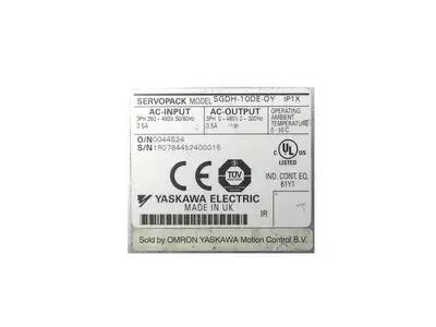 Yaskawa SGDH-10DE-OY Ver. 71A42 Servopack 