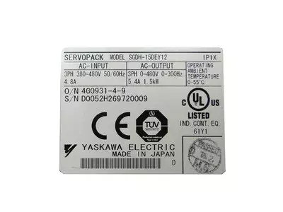 Yaskawa SGDH-15DEY12 Ver. 33840-0 Servopack