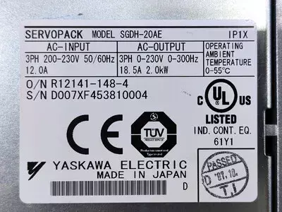 Yaskawa SGDH-20AE Ver. 38A44 Servopack