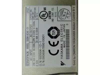 Yaskawa SGDH-A3AE-0Y Ver.35942 or SGDH-A3AE-OY Ver.35942 Servopack
