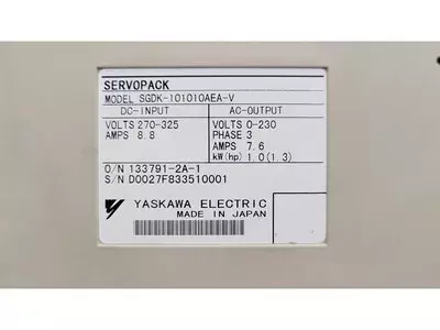 Yaskawa SGDK-101010AEA-V  Servopack 