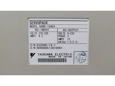 Yaskawa SGDK-15AEA Servopack