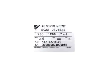 Yaskawa SGM-08V3B4S AC Servo Motor