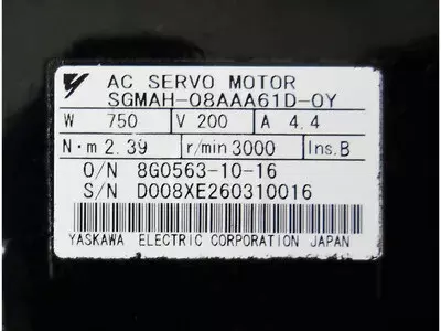 Yaskawa SGMAH-08AAA61D-OY Servo Motor