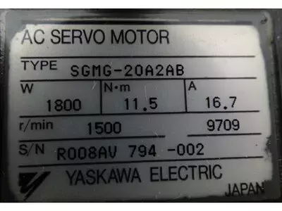 Yaskawa SGMG-20A2AB Servo Motor