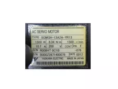 Yaskawa SGMGH-13A2A-YR13 Servo Motor