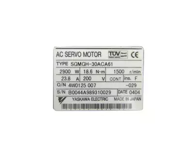 Yaskawa SGMGH-30ACA61 AC Servo Motor 
