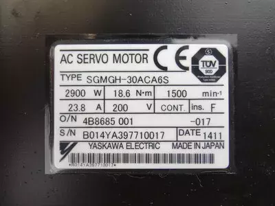 Yaskawa SGMGH-30ACA6S AC Servo Motor
