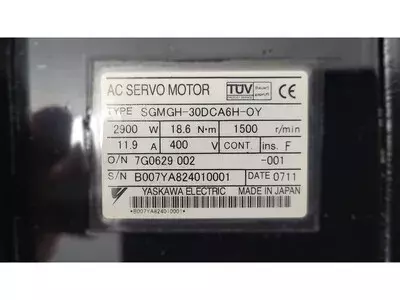 Yaskawa SGMGH-30DCA6H-OY AC Servo Motor