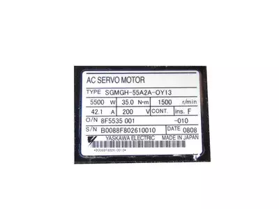 Yaskawa SGMGH-55A2A-OY13 AC Servo Motor
