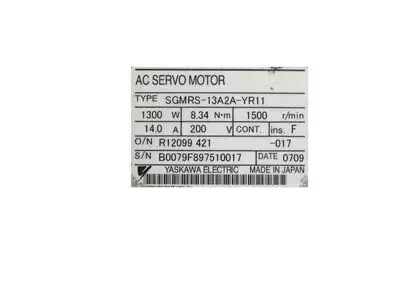 Yaskawa SGMRS-13A2A-YR11 AC Servo Motor 