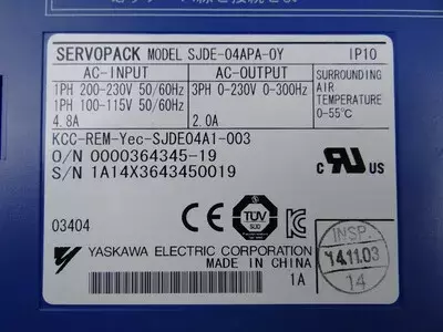Yaskawa SJDE-04APA-OY Servopack