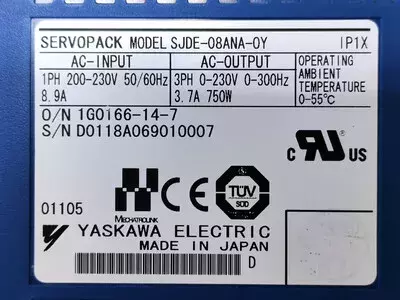 Yaskawa SJDE-08ANA-0Y Servopack