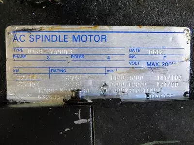 Yaskawa UAKB-37AMU13 AC Spindle Motor