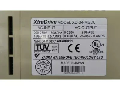 Yaskawa XD-04-MSD0 V3.30 XtraDrive 