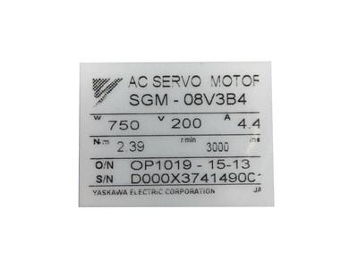 1Pc Yaskawa Servomotor SGM-08V3B4 Verwendet cl 