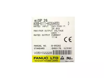 Fanuc A06B-6111-H026#H550 Spindle Amplifier