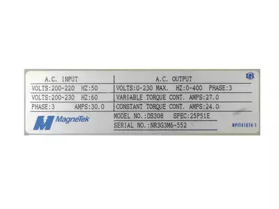 Magnetek DS308 or 25P51E Drive GPD503