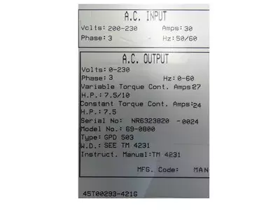 Magnetek GPD503 or 69-0800 Drive GPD503