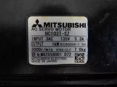Mitsubishi HC103T-SZ or HC103T-A42 AC Servo Motor 