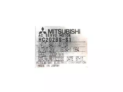 Mitsubishi HC202BS-S1 AC Servo Motor