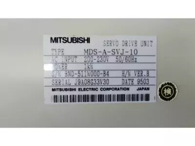 Mitsubishi MDS-A-SVJ-10 Servo Drive Unit