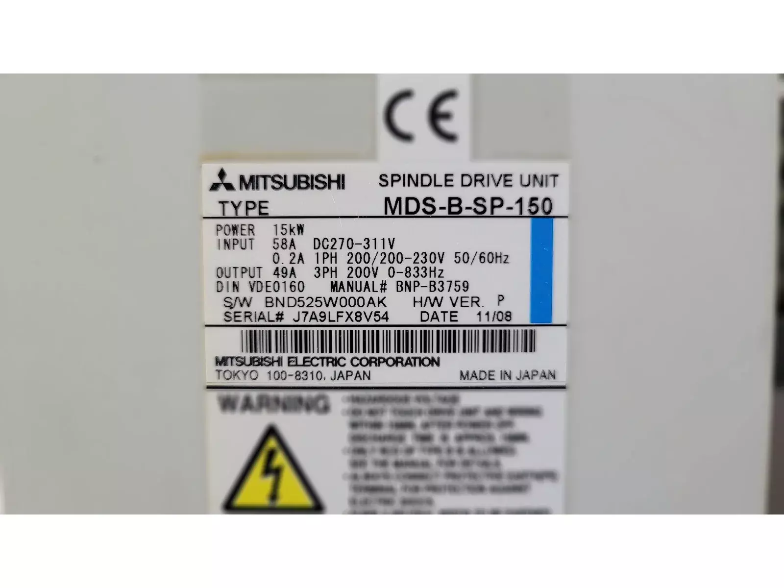 Mitsubishi MDS-B-SP-150 Spindle Drive Unit