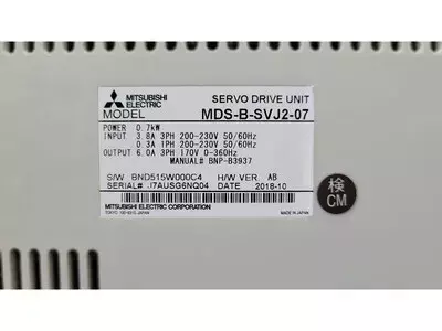 Mitsubishi MDS-B-SVJ2-07 Servo Drive Unit 