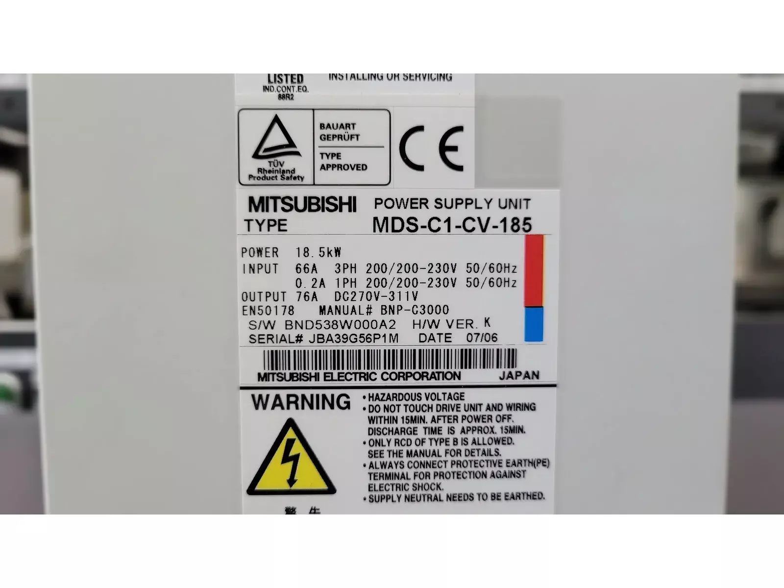 Mitsubishi MDS-C1-CV-185 Power Supply
