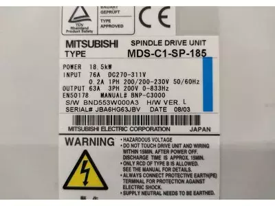 Mitsubishi MDS-C1-SP-185 Spindle Drive Unit