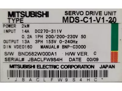 Mitsubishi MDS-C1-V1-20 1 Axis Unit