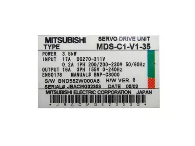 Mitsubishi MDS-C1-V1-35 Servo Drive Unit