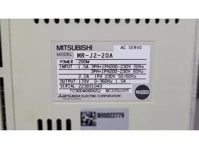 Mitsubishi MR-J2-20A  AC Servo 