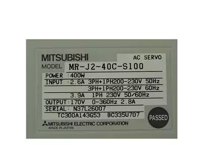 Mitsubishi MR-J2-40C-S100  AC Drive 