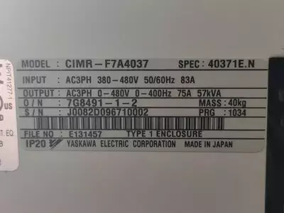 Yaskawa CIMR-F7A4037 Varispeed F7