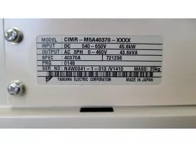Yaskawa CIMR-M5A40370-XXXX AC Drive