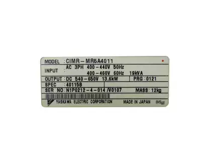 Yaskawa CIMR-MR5A4011 Converter VS-656 MR5