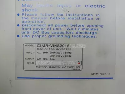 Yaskawa CIMR-VMS20150-PXXX AC Drive