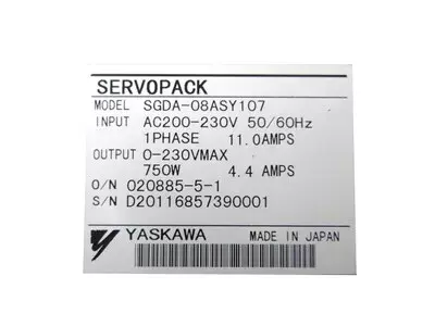Yaskawa SGDA-08ASY107 Servopack