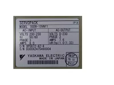 Yaskawa SGDB-10VNY1 Servopack